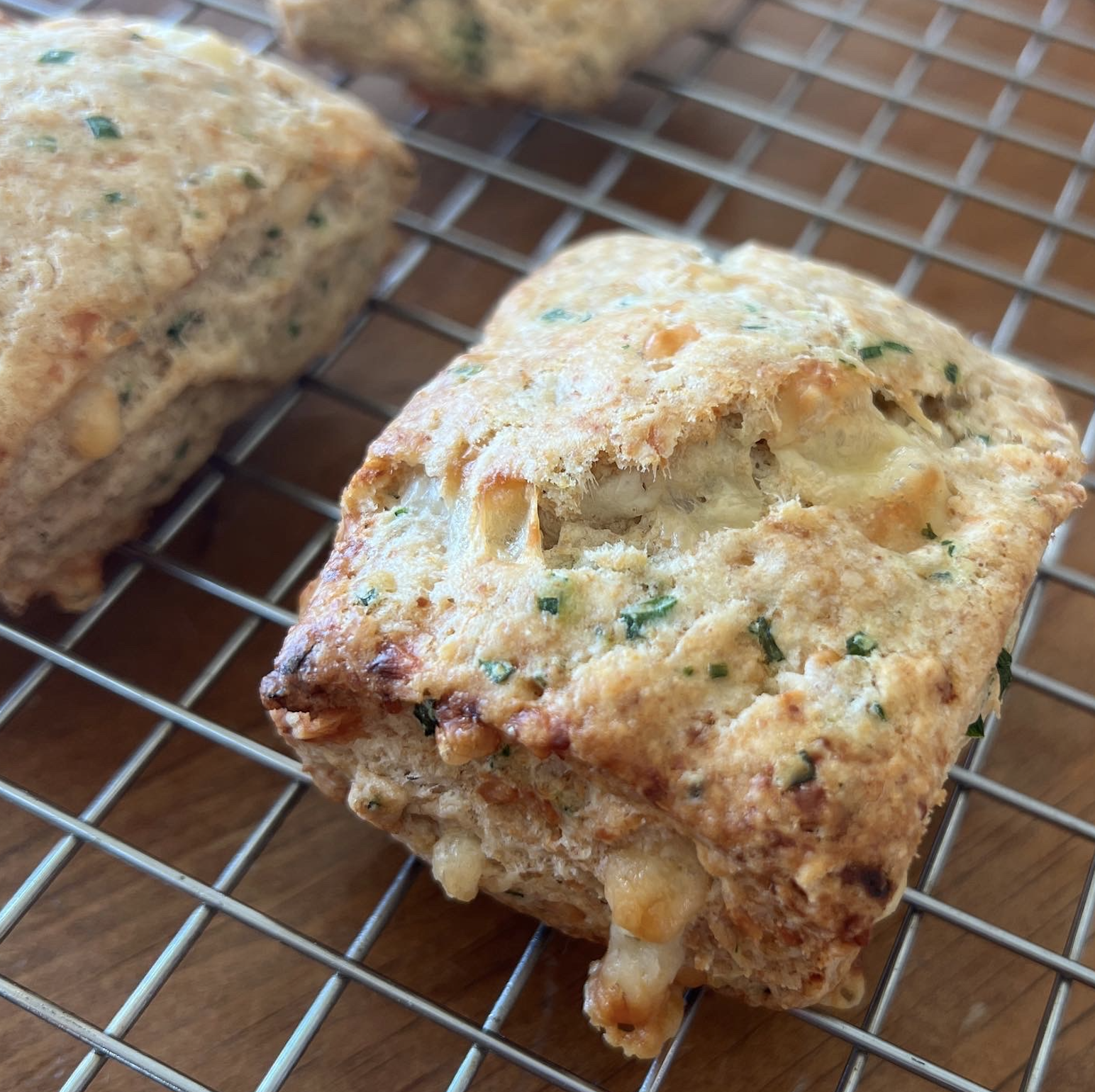 Miso Chive and Cheddar Scones